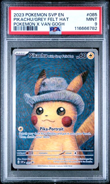 PSA 9] 2023 POKEMON ENGLISH VAN GOGH PIKACHU/GREY FELT HAT #085