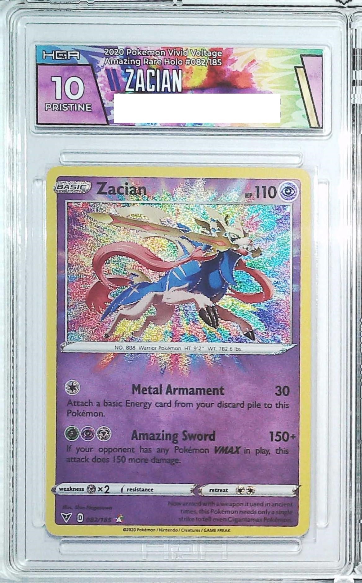 zacian vivid voltage pokemon card value HGA 10] 2020 Pokemon Vivid Voltage 82 Zacian Amazing Rare Holo –  皇巢卡店Beehive Trading Card Shop