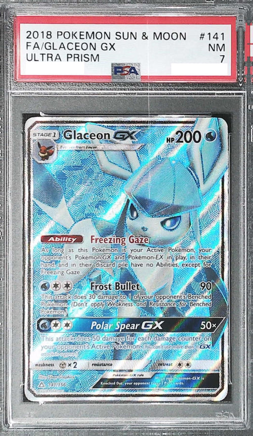 [PSA 7] 2018 Pokemon SUN & MOON ULTRA PRISM 141 FA/Glaceon