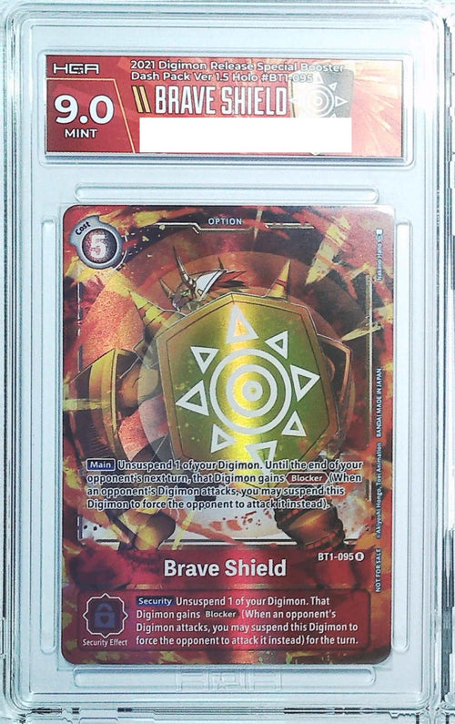 [HGA 9] 2021 Digimon Release Special Booster Dash Pack Ver 1.5 BT1-095 Brave Shield R Holo