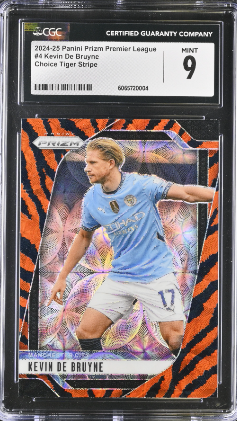 [CGC 9] 2024-25 Prizm Choice EPL Kevin De Bruyne #4 Tiger Stripe