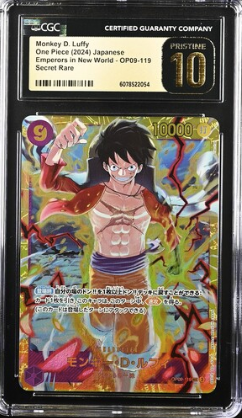 [CGC 10] 2024 ONE PIECE JAPANESE EMPERORS IN THE NEW WORLD MONKEY D. LUFFY OP09-119