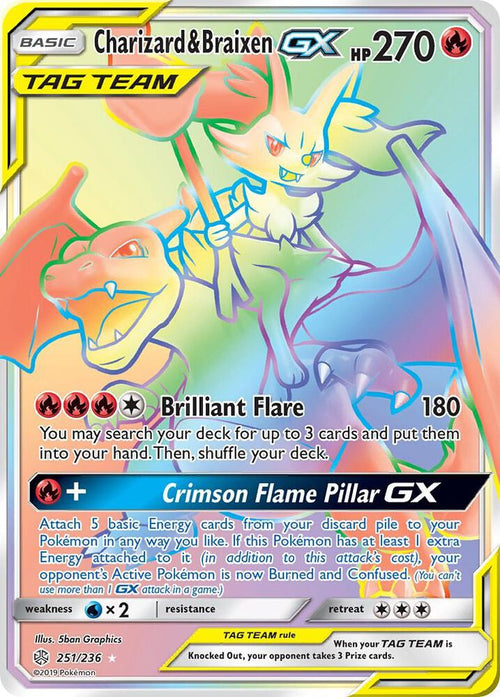 SM12 251/236 Charizard & Braixen GX RS