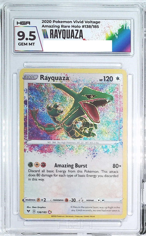 [HGA 9.5] 2020 Pokemon Vivid Voltage 138 Rayquaza Amazing Rare Holo