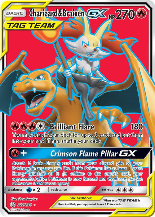 SM12 212/236 Charizard & Braixen GX SR