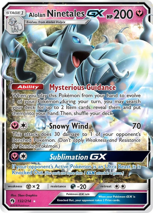 SM8 132/214 Alolan Ninetales GX SR