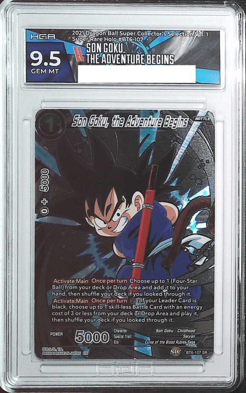 [HGA 9.5] 2021 Dragon Ball  Super Collector's Selection Vol.1 BT6-107 Son Goku, The Adventure Begins Super Rare Holo