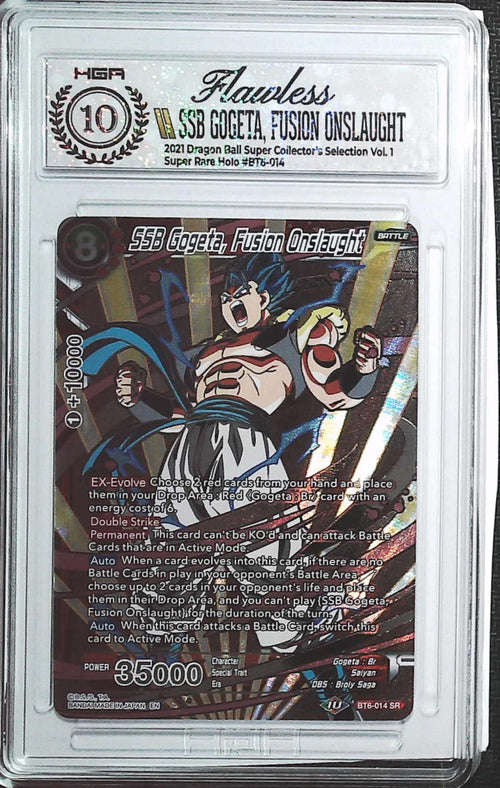 [HGA Flawless 10] 2021 Dragon Ball  Super Collector's Selection Vol.1 BT6-014 SSB Gogeta, Fusion Onslaught Super Rare Holo