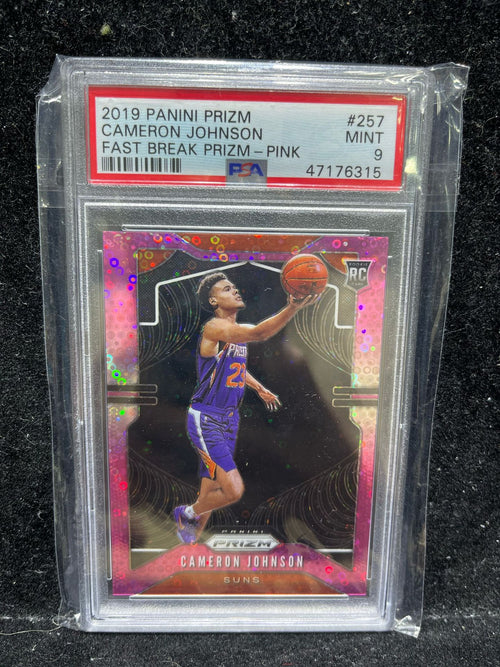 [PSA 9] 2019 PANINI PRIZM CAMERON JOHNSON FAST BREAK PRIZM - PINK 26/50