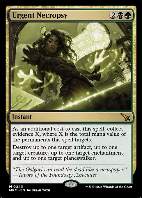 MKM 240 Urgent Necropsy M