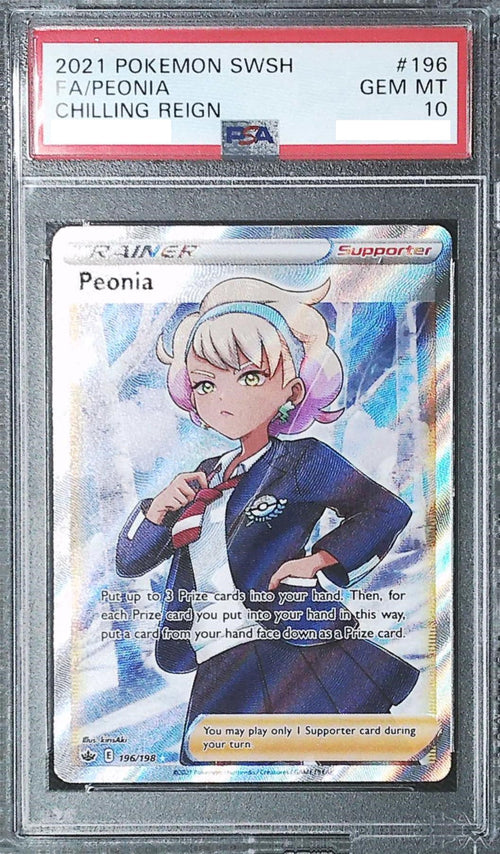 [PSA 10] 2021 Pokemon SWORD & SHIELD CHILLING REIGN 196 FA/Peonia