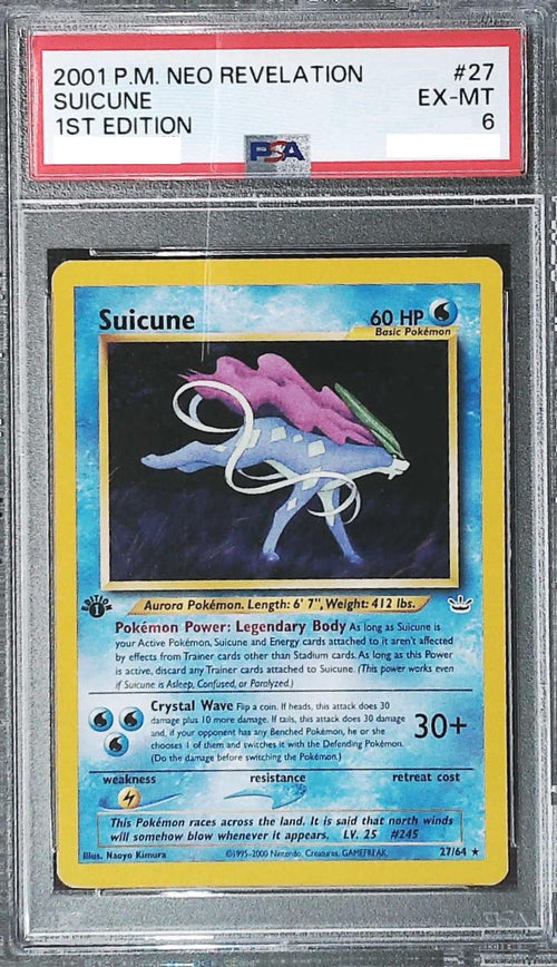 [PSA 6] 2001 Pokemon NEO REVELATION 1ST EDITION 27 Suicune