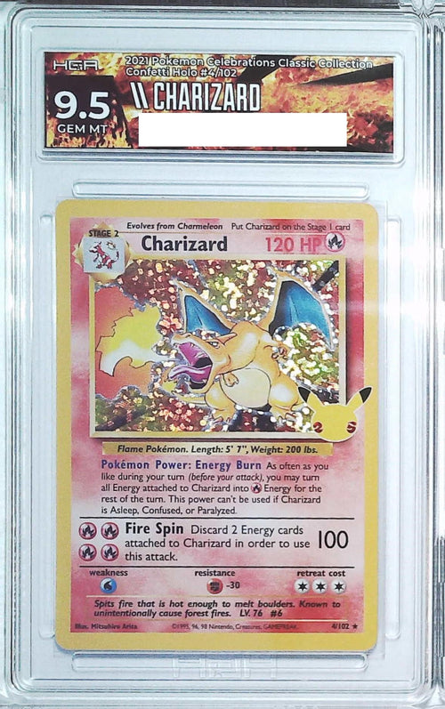 [HGA 9.5] 2021 Pokemon Celebrations Classic Collection 4 Charizard Confetti Holo