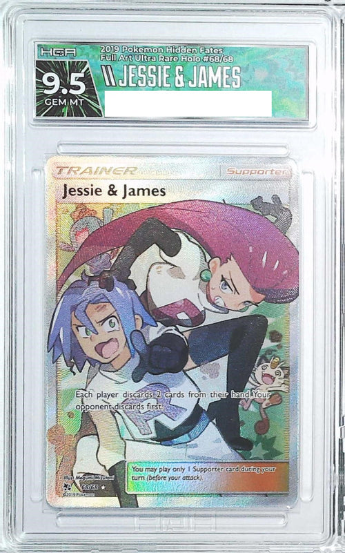 [HGA 9.5] 2019 Pokemon Hidden Fates 68 Jessie & James Full Art Rare Holo