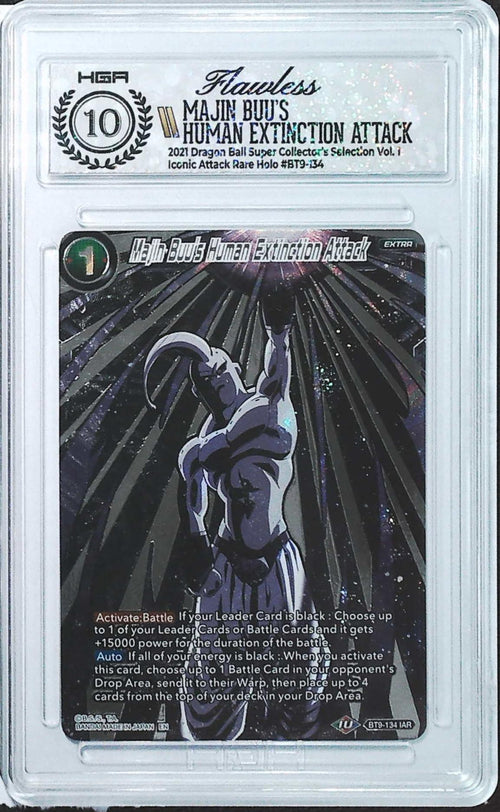 [HGA 10] 2021 Dragon Ball  Super Collector's Selection Vol.1 BT9-134 Majin Buu;s Human Extinction Attack Iconic Attack Rare Holo