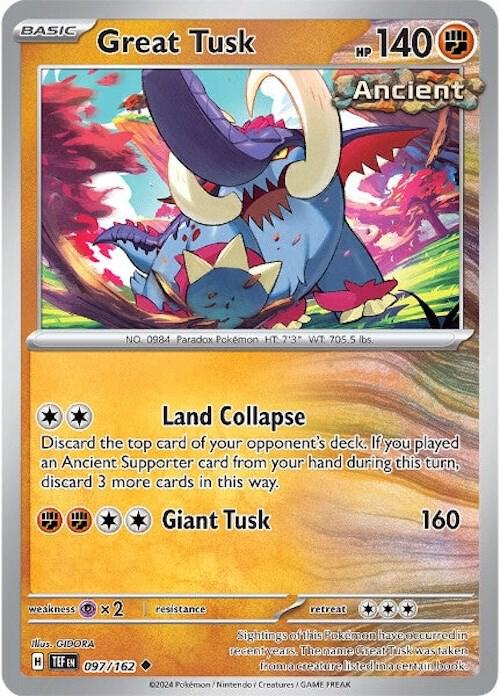[Reverse Holo] TEF 097/162 Great Tusk U