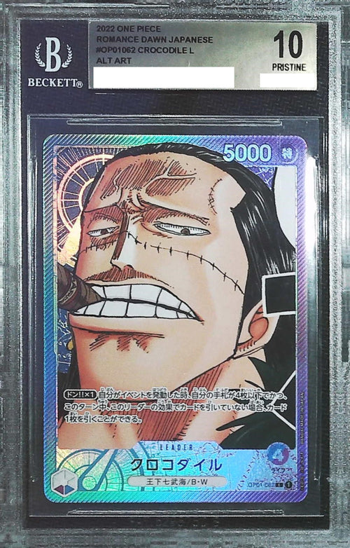 [BGS 10] 2022 One Piece Japanese Romance Dawn OP01-062 Crocodile L Alt Art