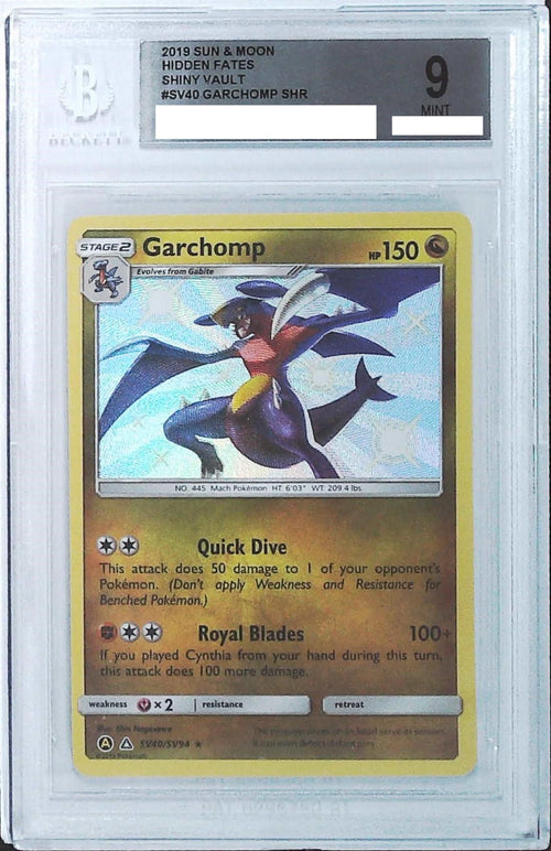 [BGS 9] 2019 Pokemon Sun & Moon Hidden Fates Shiny Vault SV40 Garchomp SHR