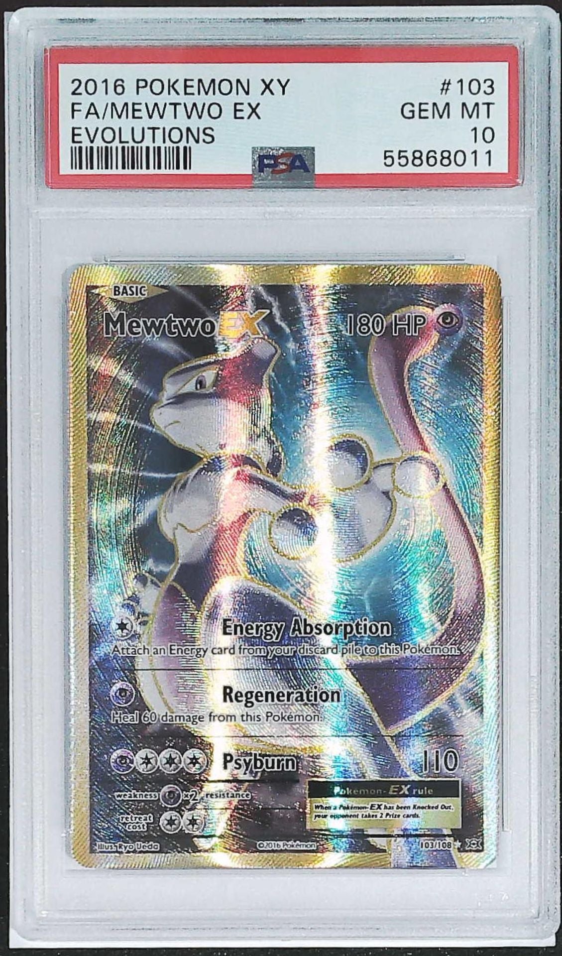 PSA 10]2016 Pokemon XY Evolutions #103 FA/Mewtwo EX – 皇巢卡店