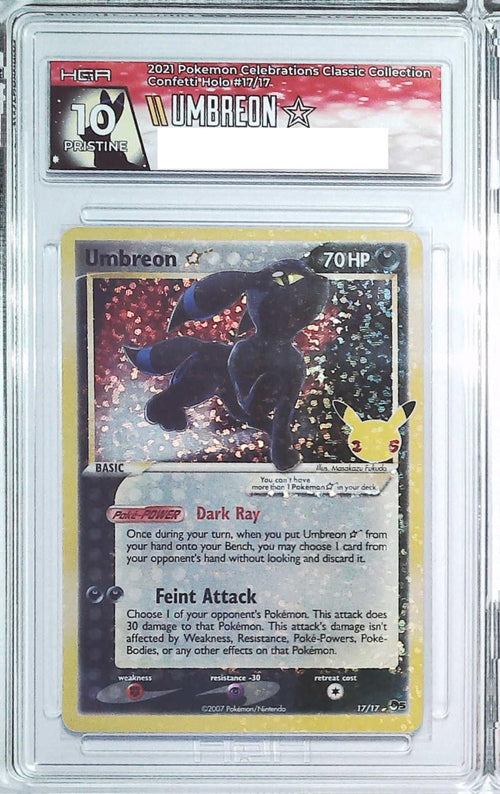 [HGA 10] 2021 Pokemon Celebrations Classic Collection 17 Umbreon Confetti Holo