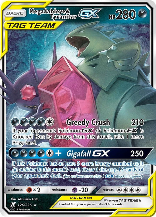 SM11 126/236 Mega Sableye & Tyranitar GX SR