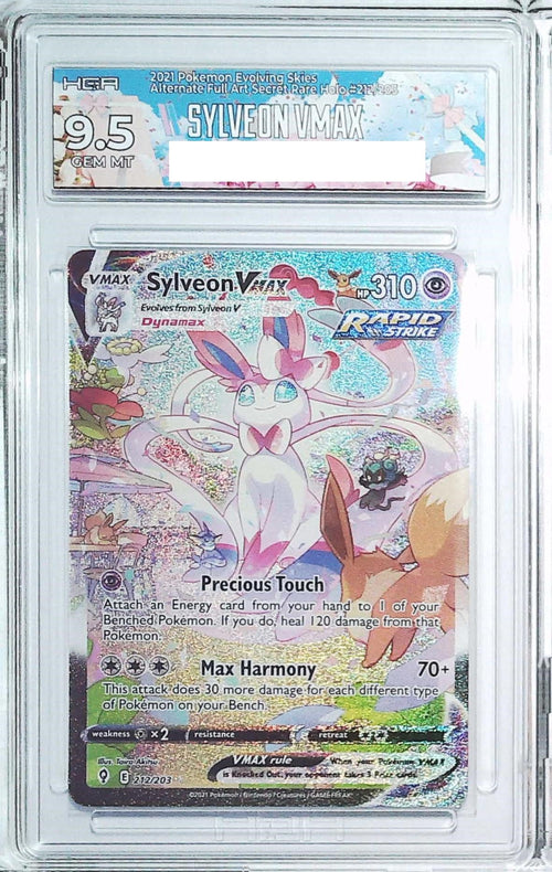 [HGA 9.5] 2021 Pokemon Evolving Skies 212 Sylveon VMAX Alternate Full Art Secret Rare Holo