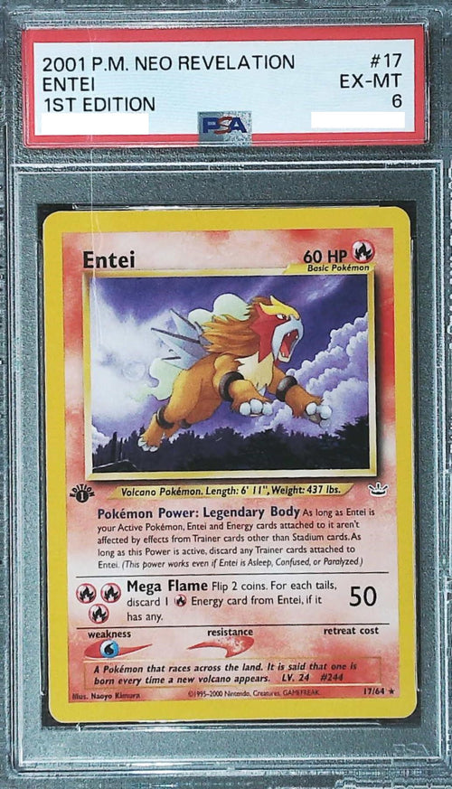[PSA 6] 2001 Pokemon NEO REVELATION 1ST EDITION 17 Entei