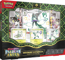Pokemon TCG US Version Scarlet &amp; Violet SV4.5 "Paldean Fates" Meowscarada ex Premium Collection Box