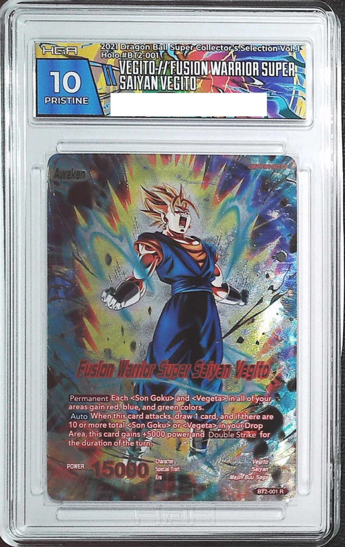 [HGA 10] 2021 Dragon Ball  Super Collector's Selection Vol.1 BT2-001 Vegito//Fusion Warrior Super Saiyan Vegito R Holo