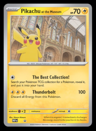 Pokemon English Pikachu at the Museum X 倫敦自然歷史博物館  Jumbo Card