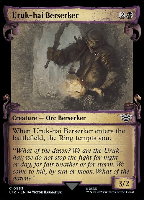 [Foil] LTR 563 Uruk-hai Berserker (0563 - Scroll Showcase - Silver Foil) C