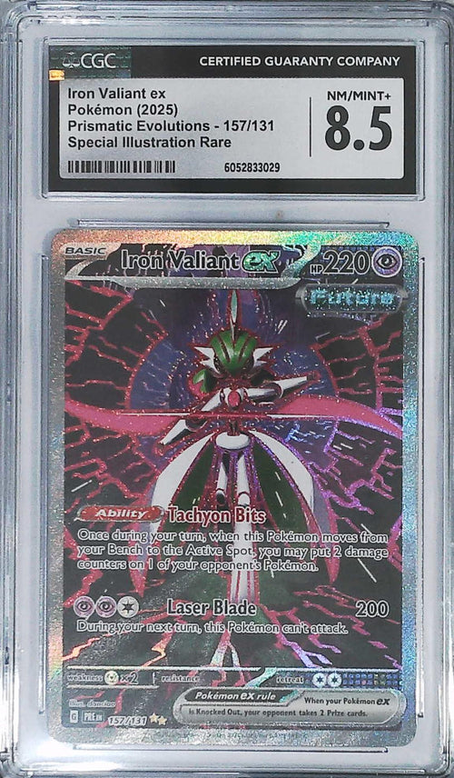 [CGC 8.5]POKEMON ENGLISH IRON VALIANT ex PRISMATIC #157 SIR