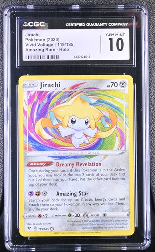 [CGC 10] 2020 POKEMON ENGLISH VIVID VOLTAGE JIRACHI 119/185 AMAZING RARE