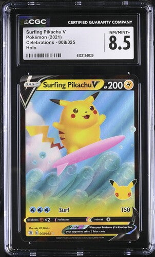 2021 POKEMON ENGLISH CELEBRATIONS SURFING PIKACHU V 008/025 HOLO