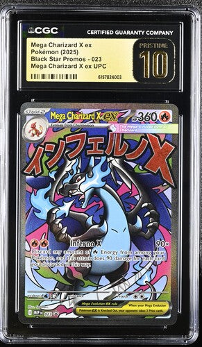 [CGC 10] 2025 POKEMON ENGLISH BLACK STAR PROMOS MEGA CHARIZARD X EX 023 MEGA CHARIZARD X EX UPC