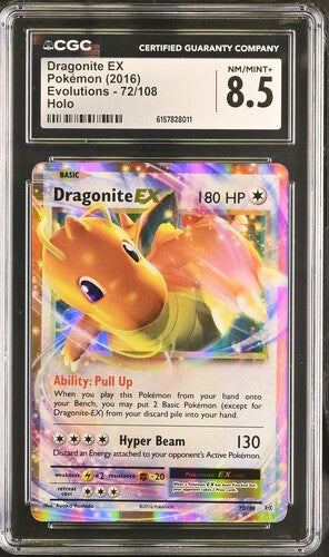 2016 POKEMON ENGLISH EVOLUTIONS DRAGONITE EX 72/108 HOLO