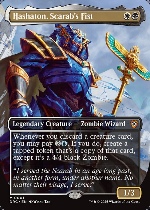 [Foil] DRC 001 Hashaton, Scarab's Fist (0001 - Borderless) M