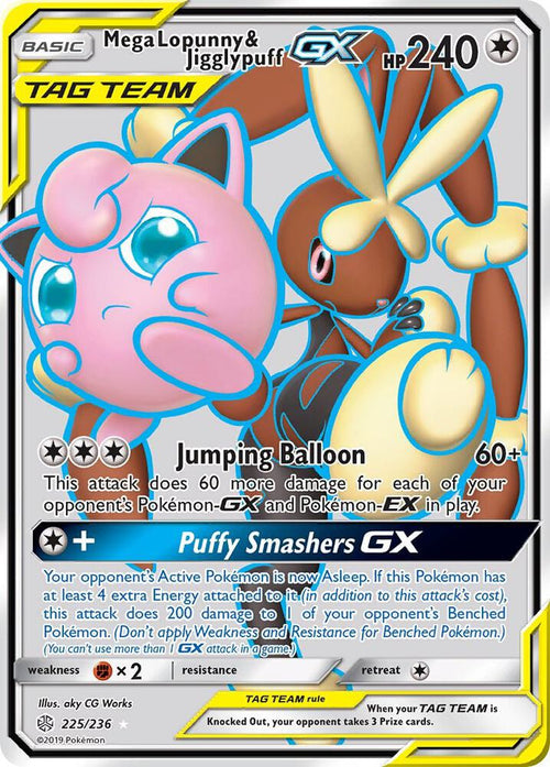 SM12 225/236 Mega Lopunny & Jigglypuff GX SR