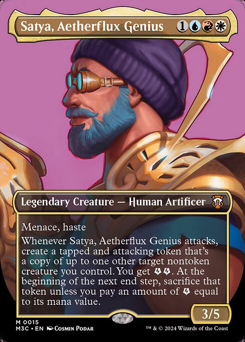 [Foil] M3C 015 Satya, Aetherflux Genius (0015 - Borderless) M