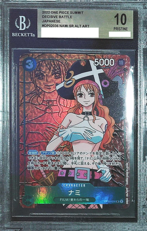 [BGS 10] 2022 One Piece Japanese Decisive Battle OP02-036 Nami SR Alt Art