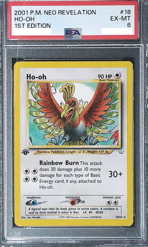 [PSA 6] 2001 Pokemon NEO REVELATION 1ST EDITION 18 Ho-oh