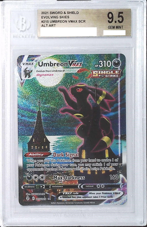 [BGS 9.5] 2021 Pokemon Sword &amp; Shield Evolving Skies 215 Umbreon VMAX SCR ALT ART
