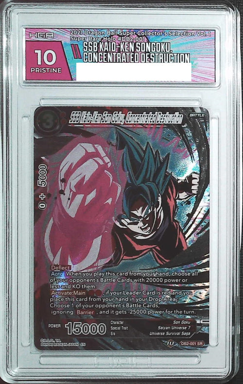 [HGA 10] 2021 Dragon Ball  Super Collector's Selection Vol.1 DB2-001 SSB Kaio-Ken Son Goku, Concentrated Destruction Super Rare Holo