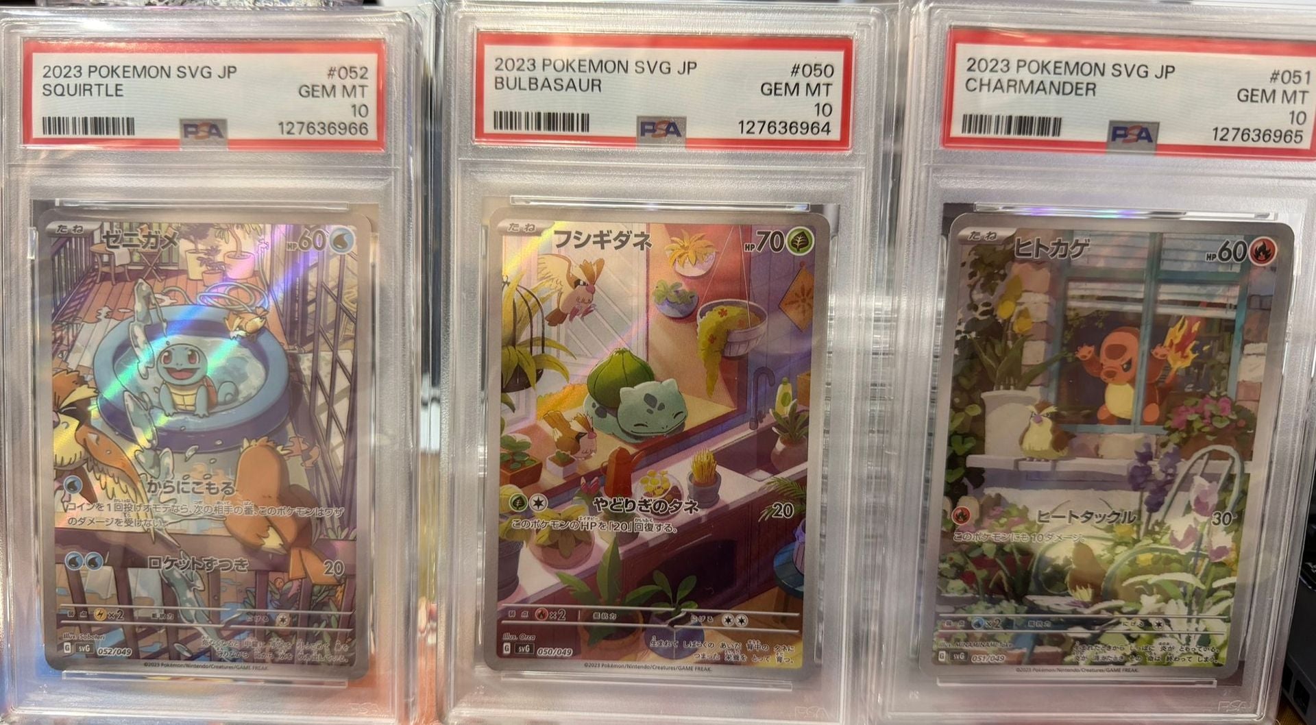 PSA 10] 2023 POKEMON JAPANESE SVG SQUIRTLE #052 + [PSA 10] 2023