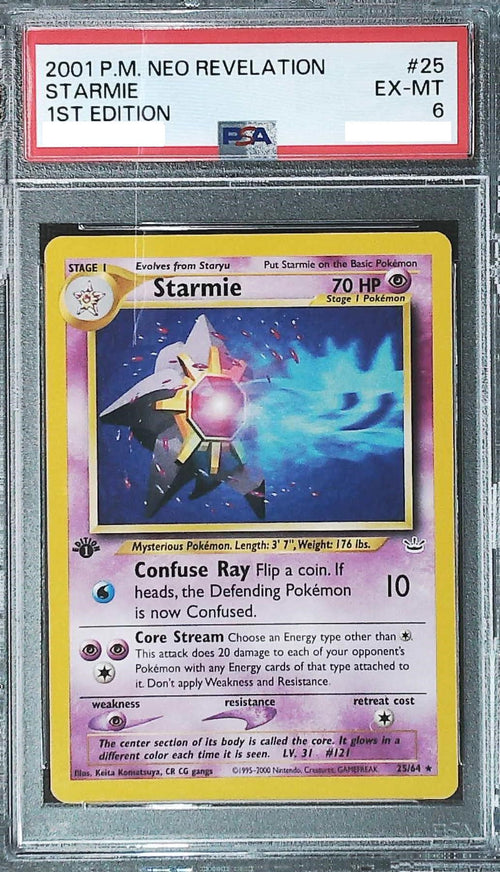 [PSA 6] 2001 Pokemon NEO REVELATION 1ST EDITION 25 Starmie