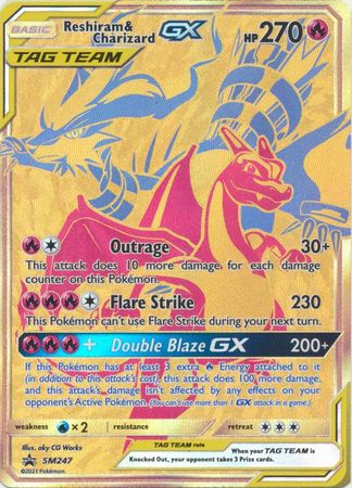 PROMO SM247 Reshiram & Charizard GX