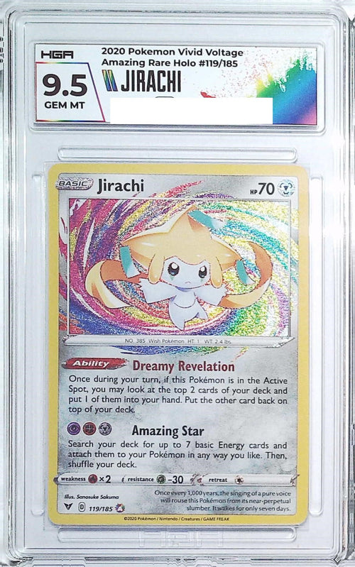 [HGA 9.5] 2020 Pokemon Vivid Voltage 119 Jirachi Amazing Rare Holo