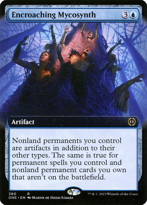 [Foil] ONE 380 Encroaching Mycosynth (Extended Art) R