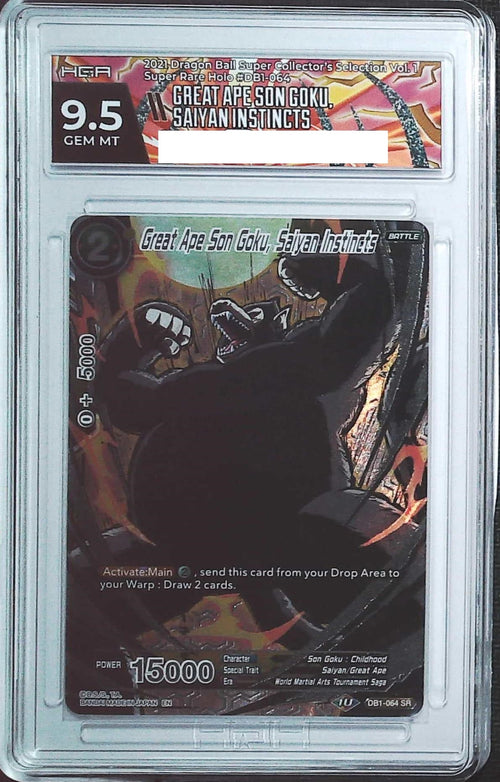 [HGA 9.5] 2021 Dragon Ball  Super Collector's Selection Vol.1 DB1-064 Great Ape Son Goku, Saiyan Instincts Super Rare Holo
