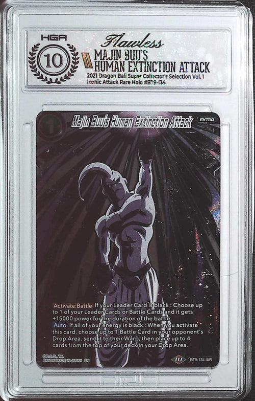 [HGA Flawless 10] 2021 Dragon Ball  Super Collector's Selection Vol.1 BT9-134 Majin Buu;s Human Extinction Attack Iconic Attack Rare Holo